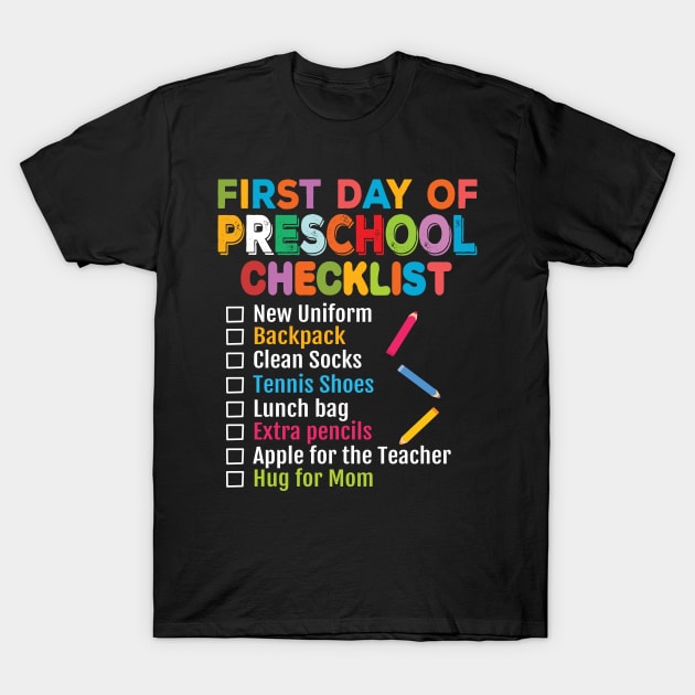 First Day of Preschool Teacher Student Back to School 2019 T-Shirt by BestSellerDesign